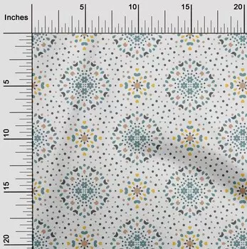 oneOone Хлопковая гибкая пыльно-бирюзовая зеленая ткань с цветочным принтом | Материал платья в виде сердечек и точек Ткань с принтом Ткань в ярдах 40 дюймов 42 Inch Wide - Viscose Chiffon шоколадный коричневый