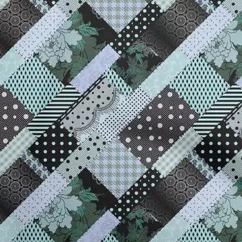 oneOone хлопковая гибкая пыльно-бирюзовая зеленая ткань с азиатским цветочным принтом и смешанной тканью в горошек для шитья ремесленная ткань с принтом в ярдах 40 дюймов 42 Inch Wide - Viscose Chiffon серый