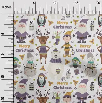 OneOone Хлопковая гибкая пыльно-фиолетовая ткань «Снеговик» | Подарочная коробка и ткань для рукоделия с принтом для шитья в дворе 40 дюймов 42 Inch Wide - Viscose Chiffon глубоко персикового