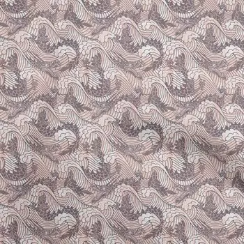 OneOone Хлопковая гибкая пыльно-коричневая ткань, азиатская японская волна, шитье, ремесленные проекты, принты на ткани в ярдах, 40 дюймов 42 Inch Wide - Viscose Chiffon аметист