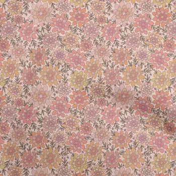 OneOone Хлопковая гибкая пыльно-розовая ткань с цветочным принтом в стиле ретро, одежда своими руками, стеганая ткань с принтом, ткань в ярдах, 40 дюймов 42 Inch Wide - Viscose Chiffon коричневый