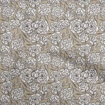 OneOone Хлопковая гибкая пыльно-серая ткань Цветочная ткань для шитья Ткань для рукоделия с принтом в ярдах 40 дюймов 42 Inch Wide - Viscose Chiffon коричневый