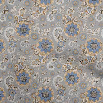 OneOone Хлопковая гибкая пыльно-синяя ткань Азиатская одежда с рисунком пейсли «сделай сам» Ткань для квилтинга Ткань с принтом в ярдах 40 дюймов 42 Inch Wide - Viscose Chiffon синий