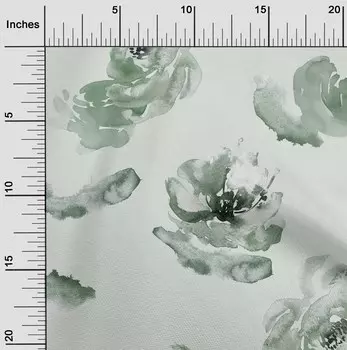 OneOone хлопковая гибкая пыльно-зеленая ткань с цветами акварельная ткань для шитья ткань для рукоделия с принтом в ярдах 40 дюймов 42 Inch Wide - Viscose Chiffon серый