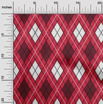 OneOone Хлопковая гибкая ярко-красная ткань в клетку Аргайл, ткань для шитья с принтом, ткань для рукоделия в ярдах, 40 дюймов 42 Inch Wide - Viscose Chiffon синий