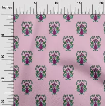 OneOone Хлопковая гибкая румяная розовая ткань с листьями и цветочными блоками, ремесленные проекты, декоративная ткань с принтом во дворе, 40 дюймов 42 Inch Wide - Viscose Chiffon baby голубой