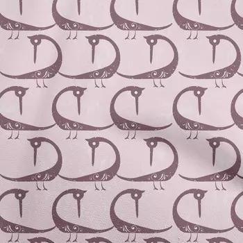 OneOone Хлопковая гибкая румяная розовая ткань с абстрактными птицами, принадлежности для шитья с принтом, ткань во дворе, 40 дюймов 42 Inch Wide - Viscose Chiffon чёрный