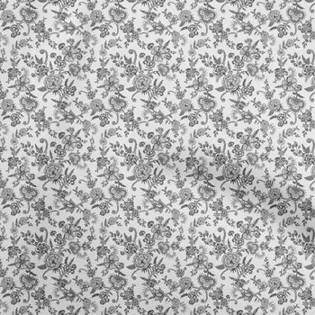 OneOone Хлопковая гибкая серая ткань Азиатский японский цветочный швейный ремесленный проект Тканевые принты в ярдах 40 дюймов 42 Inch Wide - Viscose Chiffon серый