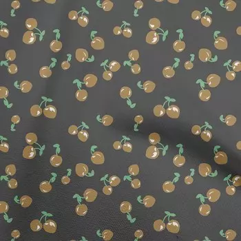 oneOone Хлопковая гибкая серая ткань Фрукты Вишневое платье Материал Ткань Ткань с принтом в ярдах 40 дюймов 42 Inch Wide - Viscose Chiffon коричневый