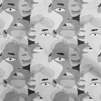 OneOone хлопковая гибкая серая ткань с абстрактным лицом, ткань для шитья во дворе с принтом, принадлежности для шитья одежды своими руками, 40 дюймов 42 Inch Wide - Viscose Chiffon серый