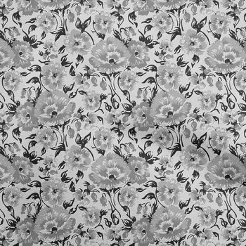 OneOone Хлопковая гибкая серая ткань с цветочным принтом, принадлежности для квилтинга, швейная ткань с принтом в ярдах, 40 дюймов 42 Inch Wide - Viscose Chiffon серый
