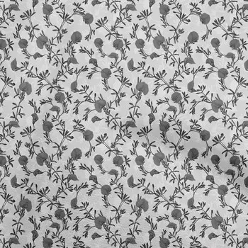 oneOone Хлопковая гибкая серая ткань с цветочным принтом Швейный материал Ткань с принтом в ярдах 40 дюймов 42 Inch Wide - Viscose Chiffon темно-серого