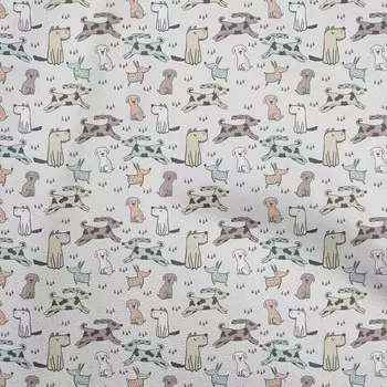 OneOone Хлопковая гибкая серая ткань с цветочным принтом и щенками, принадлежности для квилтинга, швейная ткань с принтом, 40 дюймов во дворе 42 Inch Wide - Viscose Chiffon серый