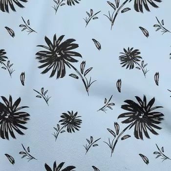 OneOone Хлопковая гибкая серовато-синяя ткань для шитья с цветочным принтом Ткань в ярдах 40 дюймов 42 Inch Wide - Viscose Chiffon серый