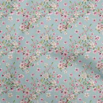 OneOone Хлопковая гибкая серовато-синяя ткань с акварелью и цветочным шитьем, ремесленные проекты, принты на ткани в ярдах, 40 дюймов 42 Inch Wide - Viscose Chiffon чёрный