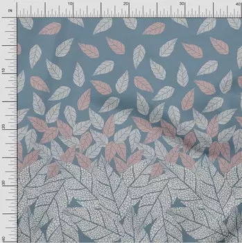 OneOone Хлопковая гибкая серовато-синяя ткань с листьями, панели для квилтинга, ткань для шитья с принтом во дворе, 40 дюймов 42 Inch Wide - Viscose Chiffon серый