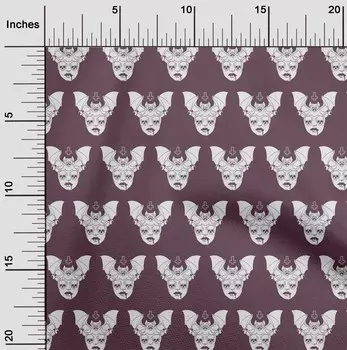 OneOone Хлопковая гибкая шоколадно-коричневая ткань со знаком плюс | Летучая мышь и череп Товары для лоскутного шитья на Хэллоуин Ткань для шитья с принтом во дворе 40 дюймов 42 Inch Wide - Viscose Chiffon серый