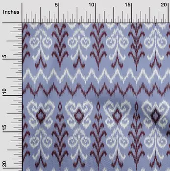 OneOone Хлопковая гибкая швейная ткань с шевроном и вихрем икатом с принтом BTY, 40 дюймов 42 Inch Wide - Viscose Chiffon синий