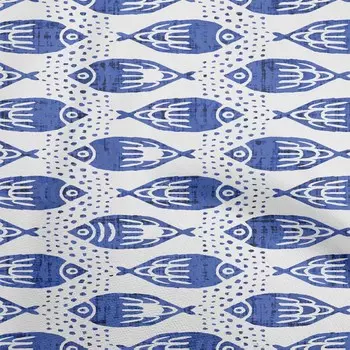 OneOone Хлопковая гибкая синяя ткань Азиатская блочная ткань с изображением рыбы для шитья Ткань для рукоделия с принтом в ярдах 40 дюймов 42 Inch Wide - Viscose Chiffon чёрный