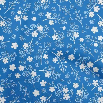 oneOone Хлопковая гибкая синяя ткань Азиатские цветочные ремесленные проекты Декор Ткань с принтом в ярдах 40 дюймов 42 Inch Wide - Viscose Chiffon чёрный