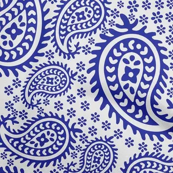 OneOone Хлопковая гибкая синяя ткань, азиатские принадлежности для квилтинга с пейсли, швейная ткань с принтом, 40 дюймов в дворе 42 Inch Wide - Viscose Chiffon чёрный