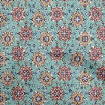 oneOone Хлопковая гибкая синяя ткань Азиатские ремесленные проекты Kilim Ткань для декора, напечатанная во дворе, 40 дюймов 42 Inch Wide - Viscose Chiffon чёрный