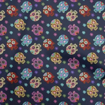 oneOone Хлопковая гибкая синяя ткань Череп Ремесленные проекты Декор Ткань, напечатанная в ярдах, 40 дюймов 42 Inch Wide - Viscose Chiffon синий