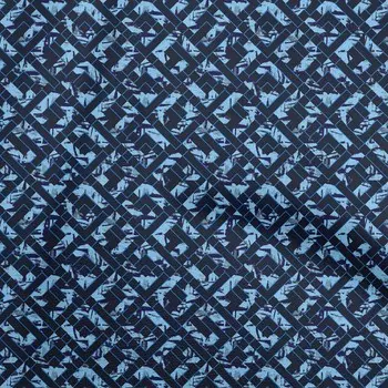 oneOone Хлопковая гибкая синяя ткань Геометрические ремесленные проекты Декор Ткань, напечатанная в ярдах, 40 дюймов 42 Inch Wide - Viscose Chiffon синий
