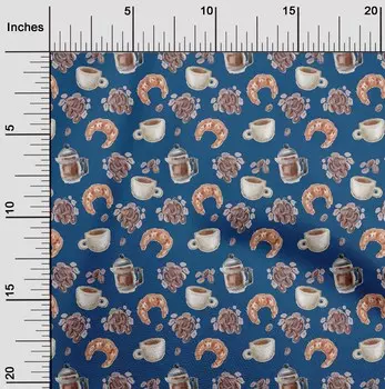 OneOone Хлопковая гибкая синяя ткань Кофейная пищевая ткань для шитья Ткань для рукоделия с принтом во дворе 40 дюймов 42 Inch Wide - Viscose Chiffon чёрный