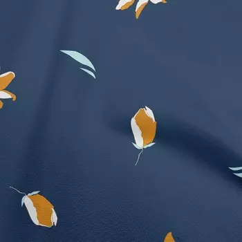 oneOone Хлопковая гибкая синяя ткань с цветочным рисунком магнолии, ремесленные проекты, декоративная ткань, напечатанная во дворе, 40 дюймов 42 Inch Wide - Viscose Chiffon чёрный