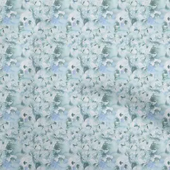 oneOone Хлопковая гибкая светло-голубая ткань Акварельные цветочные ремесленные проекты Декор Ткань с принтом во дворе 40 дюймов 42 Inch Wide - Viscose Chiffon светло-синий