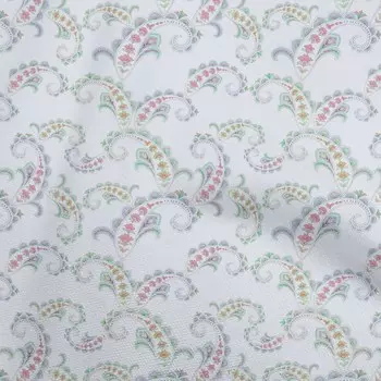 OneOone Хлопковая гибкая светло-голубая ткань, азиатская ткань с узором пейсли для поделок, декоративная ткань с принтом во дворе, 40 дюймов 42 Inch Wide - Viscose Chiffon светло-бежевый