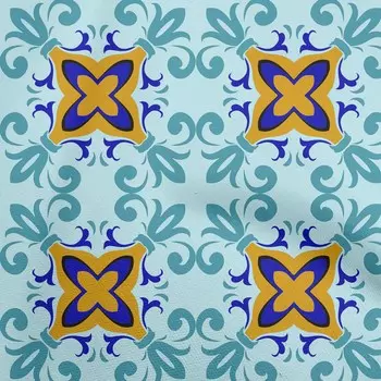 OneOone Хлопковая гибкая светло-голубая ткань Азиатский блок Цветочный швейный материал Ткань с принтом в ярдах 40 дюймов 42 Inch Wide - Viscose Chiffon бежевый