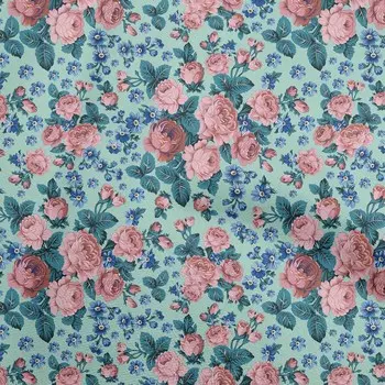 OneOone Хлопковая гибкая светло-голубая ткань с цветочным принтом, ткань для шитья во дворе с принтом, принадлежности для шитья одежды своими руками, 40 дюймов 42 Inch Wide - Viscose Chiffon чёрный