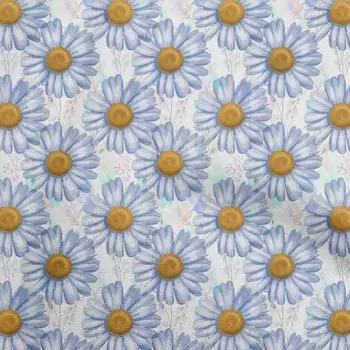 OneOone Хлопковая гибкая светло-голубая ткань с акварелью и цветочным шитьем. Ремесленные проекты. Тканевые принты в ярдах, 40 дюймов. 42 Inch Wide - Viscose Chiffon светло-синий