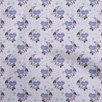 OneOone Хлопковая гибкая светло-голубая ткань с цветочным принтом в горошек для шитья, ткань для рукоделия с принтом в ярдах, 40 дюймов 42 Inch Wide - Viscose Chiffon серый