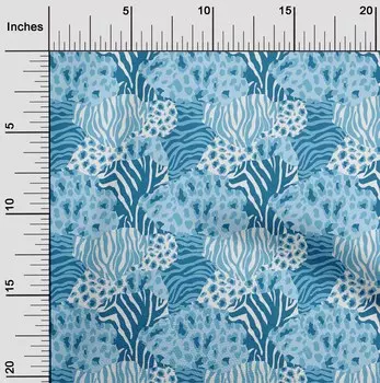 OneOone Хлопковая гибкая светло-голубая ткань, шкуры, ткань с животными для шитья, ткань для рукоделия с принтом в ярдах, 40 дюймов 42 Inch Wide - Viscose Chiffon светло-синий