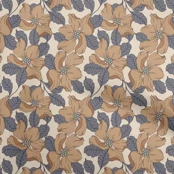 OneOone Хлопковая гибкая светло-коричневая ткань для шитья с цветочным рисунком Ремесленные проекты Тканевые принты в ярдах 40 дюймов 42 Inch Wide - Viscose Chiffon серый