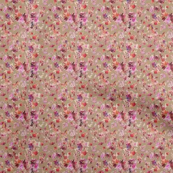 oneOone Хлопковая гибкая светло-коричневая ткань с абстрактным цветочным рисунком Материал платья Ткань с принтом Ткань в ярдах 40 дюймов 42 Inch Wide - Viscose Chiffon серый