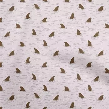 OneOone Хлопковая гибкая светло-розовая ткань, океанская акула, принадлежности для плавания и квилтинга, ткань для шитья с принтом во дворе, 40 дюймов 42 Inch Wide - Viscose Chiffon аква голубой