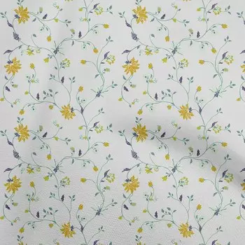 OneOone Хлопковая гибкая светло-серая ткань с цветочным принтом, швейная ткань в ярдах, 40 дюймов 42 Inch Wide - Viscose Chiffon серый