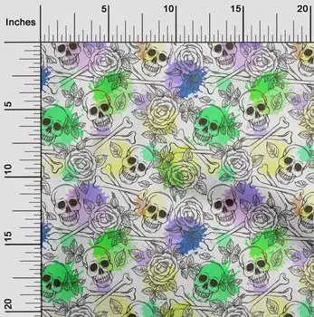 oneOone Хлопковая гибкая светло-зеленая ткань Цветочные и черепные швейные ремесленные проекты Печать на ткани в ярдах 40 дюймов 42 Inch Wide - Viscose Chiffon светло-зеленый