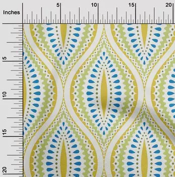 OneOone Хлопковая гибкая светло-зеленая ткань Ogee, дамасская ткань для квилтинга, ткань для шитья с принтом во дворе, 40 дюймов 42 Inch Wide - Viscose Chiffon светло-зеленый