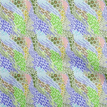 oneOone Хлопковая гибкая светло-зеленая ткань с абстрактным геометрическим рисунком Материал платья Ткань с принтом Ткань во дворе 40 дюймов 42InchWide-ViscoseChiffon светло-зеленый