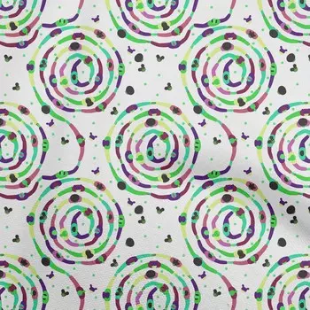 oneOone Хлопковая гибкая светло-зеленая ткань с абстрактным круглым материалом для платья Ткань с принтом Ткань в ярдах 40 дюймов 42 Inch Wide - Viscose Chiffon зелёный