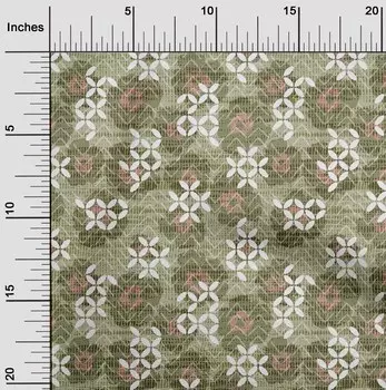 OneOone Хлопковая гибкая светло-зеленая ткань с цветочным узором и текстурой Ткань для шитья Ткани для рукоделия с принтом в ярдах 40 дюймов 42 Inch Wide - Viscose Chiffon светло-серый