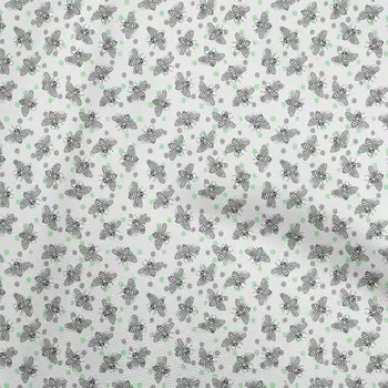 OneOone Хлопковая гибкая светло-зеленая ткань в горошек и медоносная пчела Швейный материал Ткань с принтом в ярдах 40 дюймов 42 Inch Wide - Viscose Chiffon светло-синий