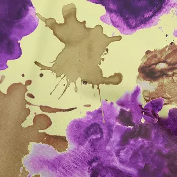 OneOone хлопковая гибкая светло-желтая ткань абстрактная акварельная швейная ткань во дворе с принтом «сделай сам» принадлежности для шитья одежды 40 дюймов 42 Inch Wide - Viscose Chiffon коричневый