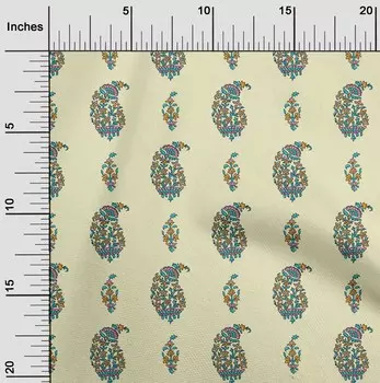 oneOone Хлопковая гибкая светло-желтая ткань с цветочным рисунком, шитье, проекты для творчества, принты на ткани по ярдам 40 дюймов 42 Inch Wide - Viscose Chiffon зелёный