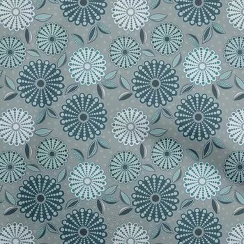 OneOone Хлопковая гибкая темно-бирюзовая синяя ткань в горошек с цветочным принтом, ткань для шитья во дворе с принтом, принадлежности для шитья одежды своими руками, 40 дюймов 42 Inch Wide - Viscose Chiffon коричневый